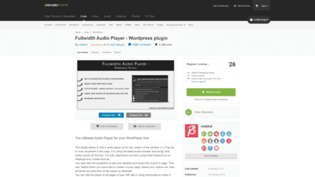 Fullwidth Audio Player