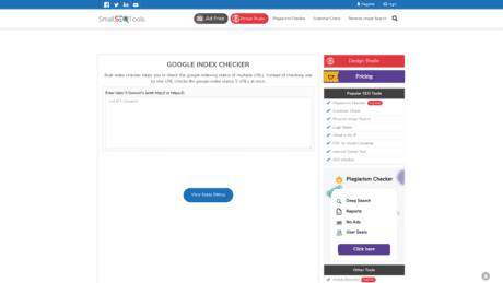 Google Index Checker by Small SEO Tools