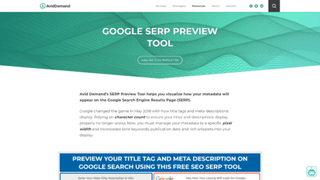 SERP Preview by Avid Demand