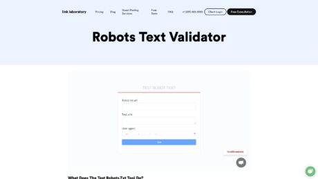 linklaboratory com robots txt validator 1643934128126