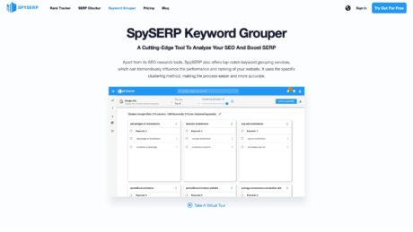 SpySERP keyword grouper